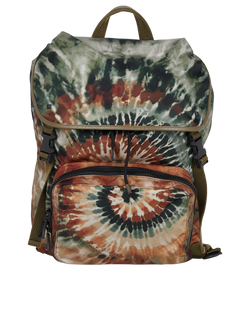 Tie Dye Flap Backpack, Nylon, Brown/Green, DB, 4*